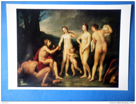 painting by Anton Raphael Mengs - large format card - The Judgment of Paris , 1755  - german art - unused - JH Postcards