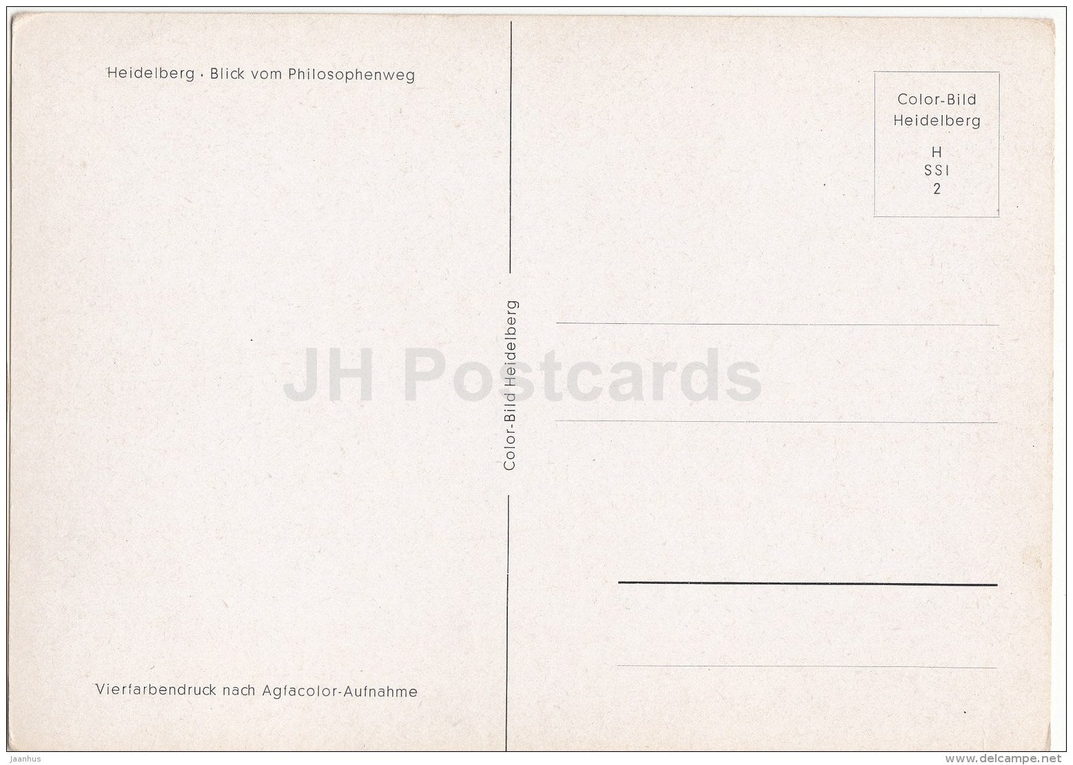 Blick vom Philosophenweg - Heidelberg  - Germany - unused - JH Postcards