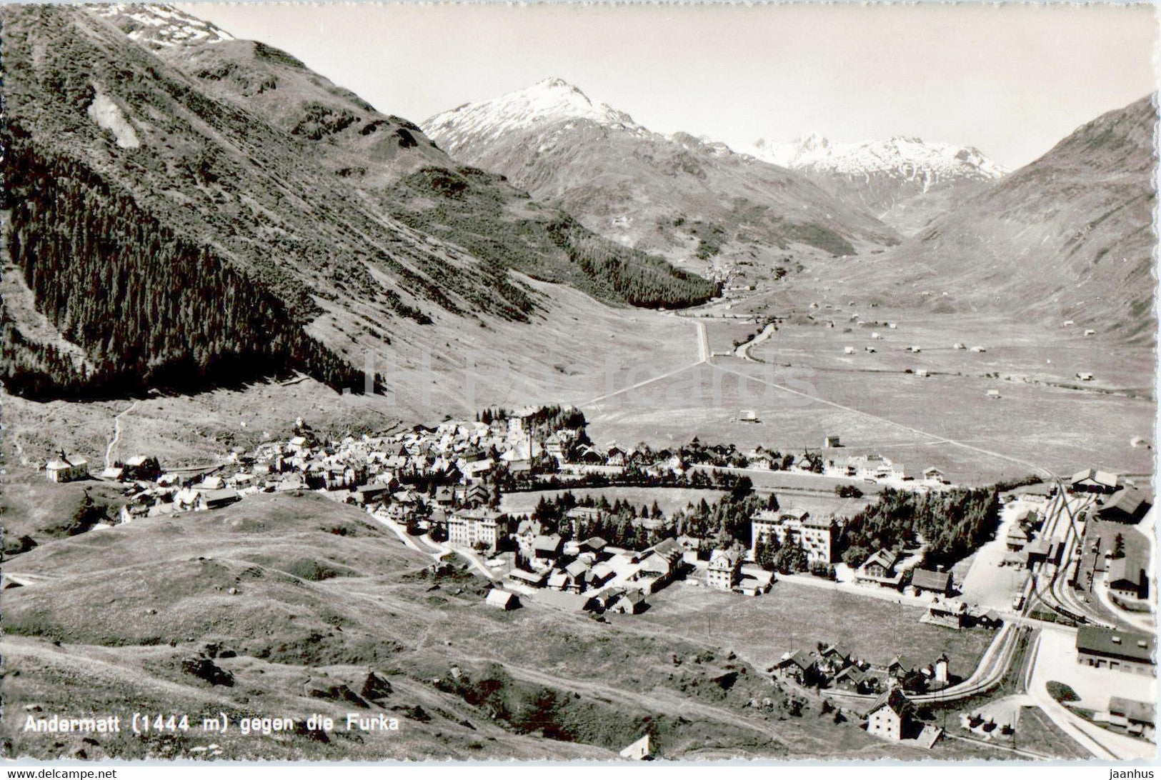 Andermatt 1444 m gegen die Furka - 6451 - old postcard - 1953 - Switzerland - used - JH Postcards