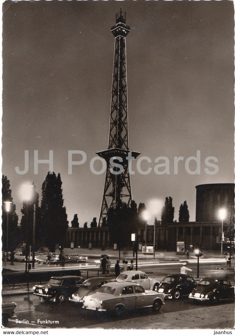 Berlin - Funkturm - radio tower - car - Germany - used - JH Postcards