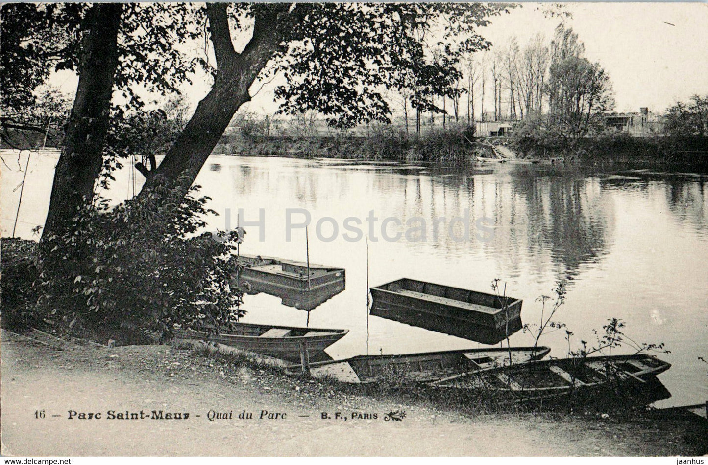 Parc Saint Maur - Quai du Parc - boat - 46 - old postcard - France - unused - JH Postcards