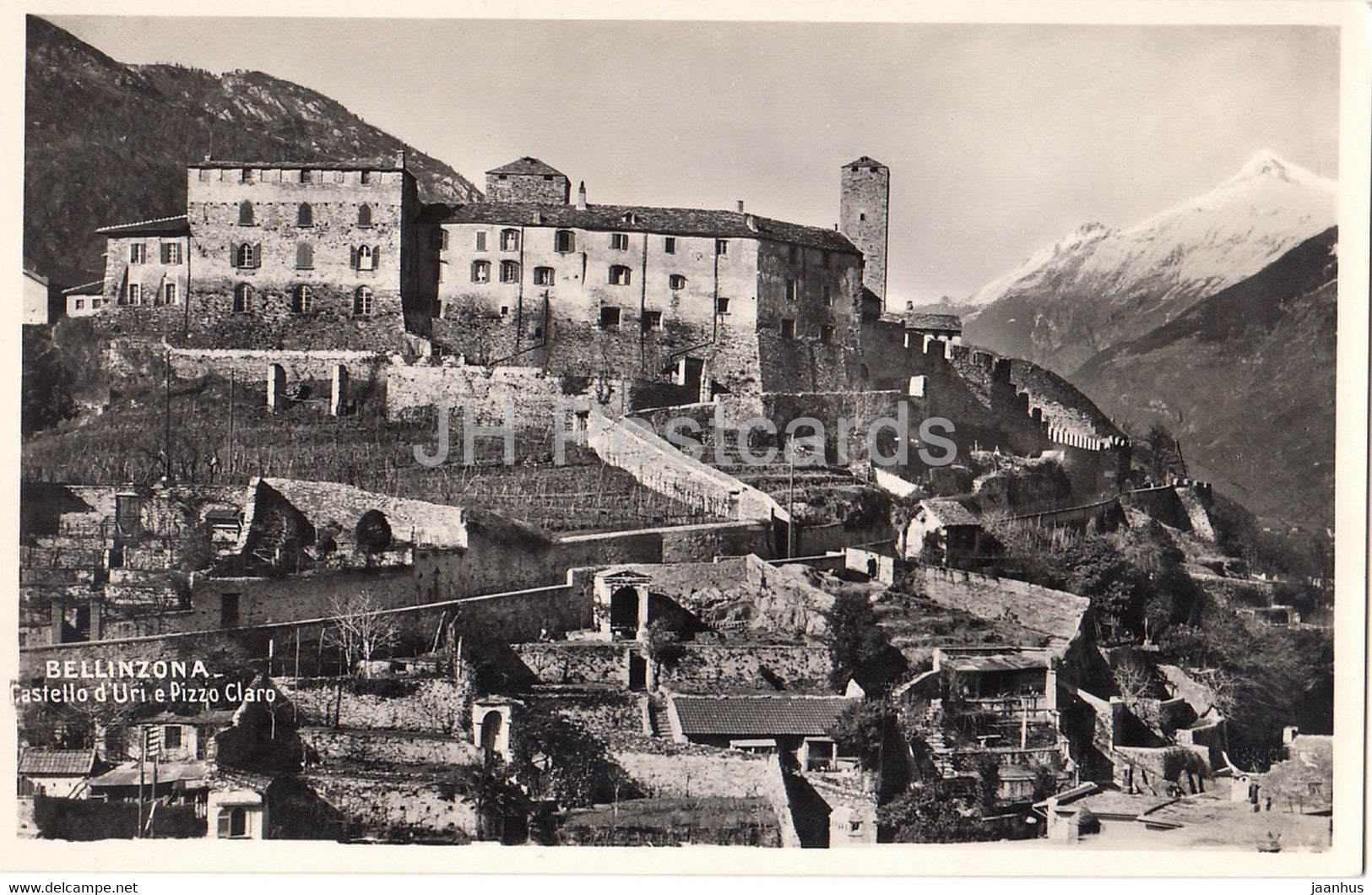 Bellinzona - Castello d'Uri e Pizzo Claro - castel - old postcard - Switzerland - unused - JH Postcards