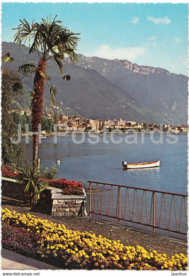 Montreux - Quai des Fleurs - boat - Switzerland - unused - JH Postcards