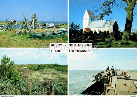 Husby - SDR Nissum - Fjand - Thorsminde - boat - multiview - 1995 - Denmark - used - JH Postcards