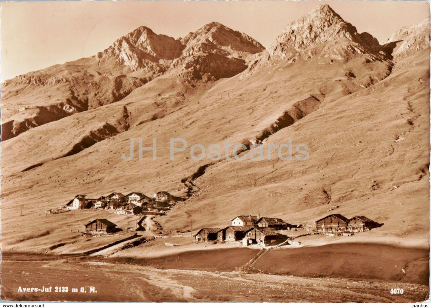 Avers Juf 2133 m - 4070 - old postcard - 1956 - Switzerland - used - JH Postcards