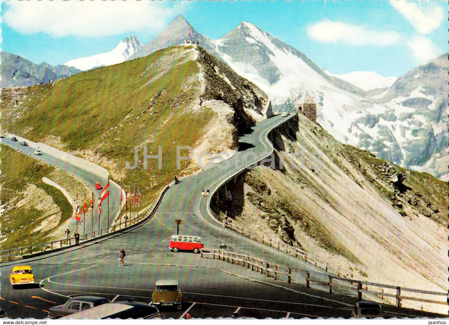 Grossglockner Hochalpenstrasse - Blick vom Berghaus Fuschertorl 2464 m - Grossglockner - car - Austria - unused - JH Postcards