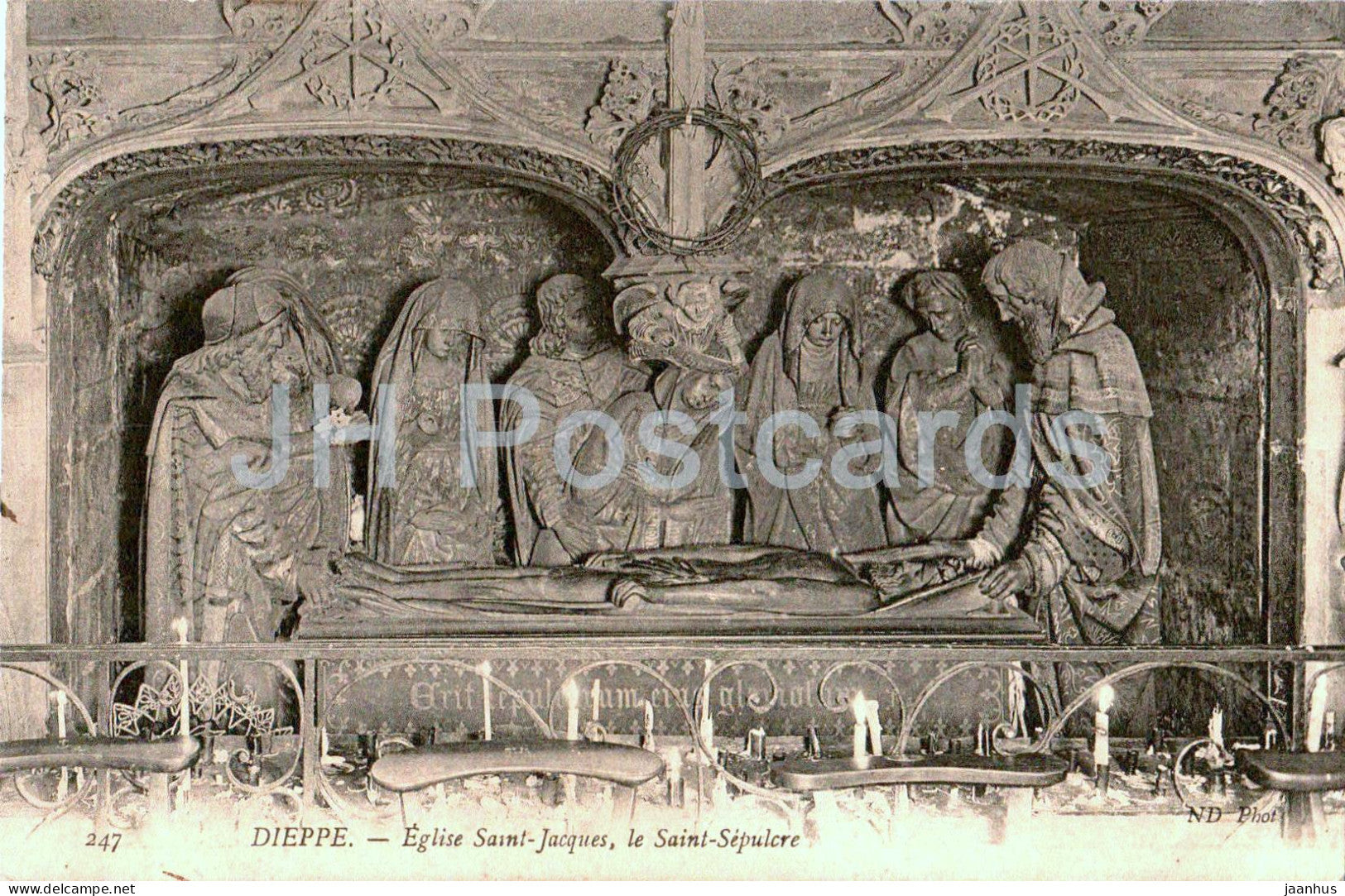 Dieppe - Eglise Saint Jacques - Le Saint Sepulcre - church - old postcard - 1906 - France - used - JH Postcards