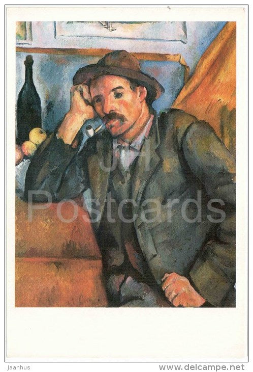 painting by Paul Cezanne - Smoker - man - large format card - Impressionism - french art - unused - JH Postcards