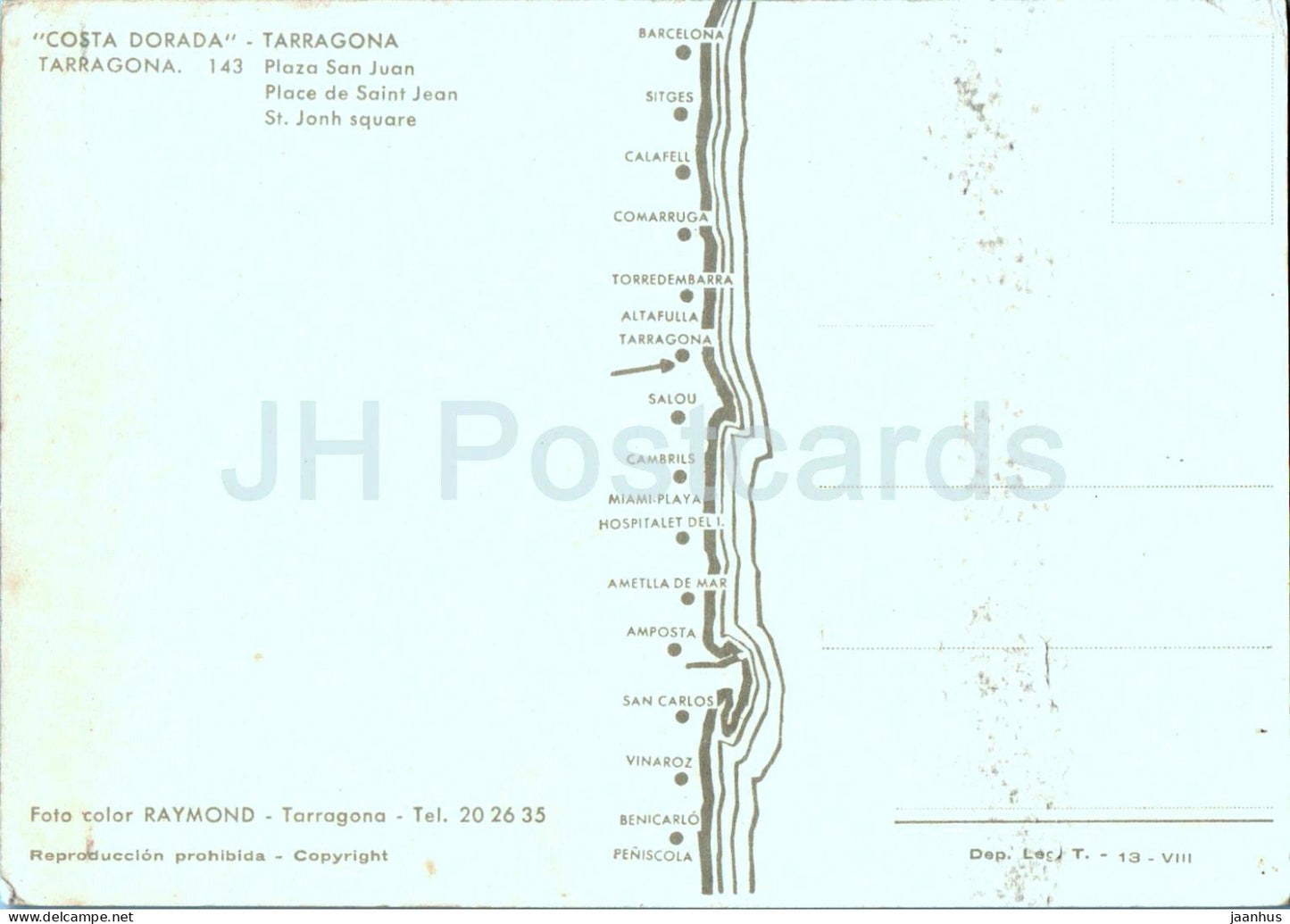Costa Dorada - Tarragone - Place Saint-Jean - Plaza San Juan - 143 - Espagne - inutilisé 