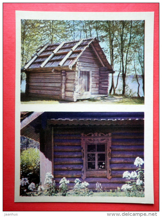 Dwelling-house from Latgale - Fisherman`s Hut for keeping Nets - The Ethnographic Open-Air Museum - Latvia USSR - unused - JH Postcards