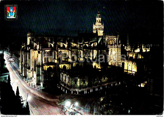 Sevilla - La Catedral - Vista Nocturna - cathedral - 30 - Spain - unused - JH Postcards