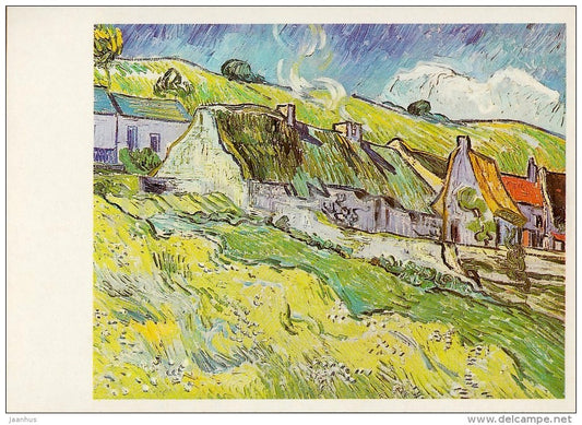 painting by Vincent van Gogh - Huts , 1890 - Dutch art - Russia USSR - 1984 - unused - JH Postcards