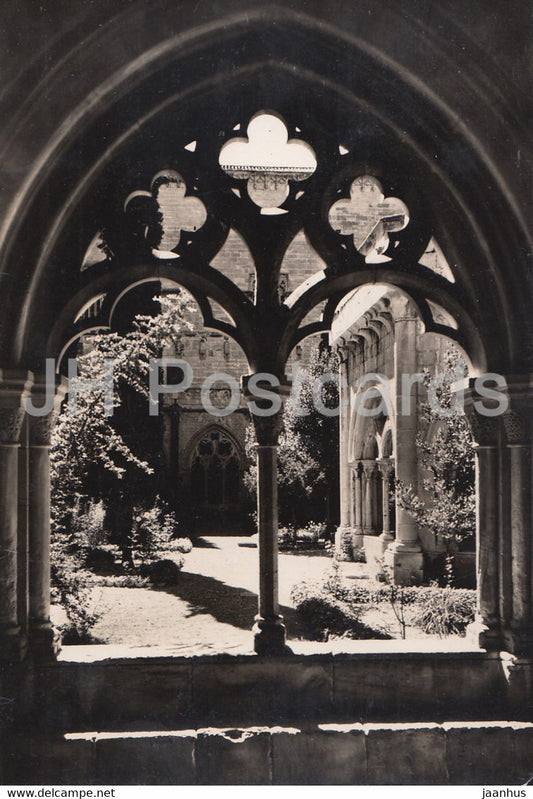 Real Monasterio de Poblet - Calados del claustro gotico - Gothic Cloister ornaments - old postcard - Spain - unused - JH Postcards