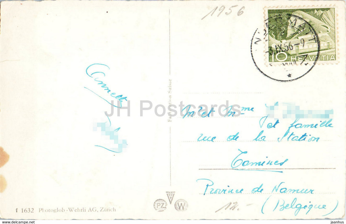 Andermatt 1444 m gegen das Urnerloch - 1632 - 1956 - old postcard - Switzerland - used