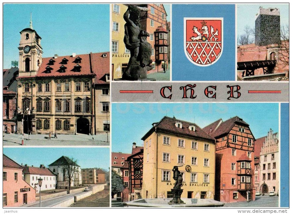 Cheb - town views - architecture - Czechoslovakia - Czech - unused - JH Postcards