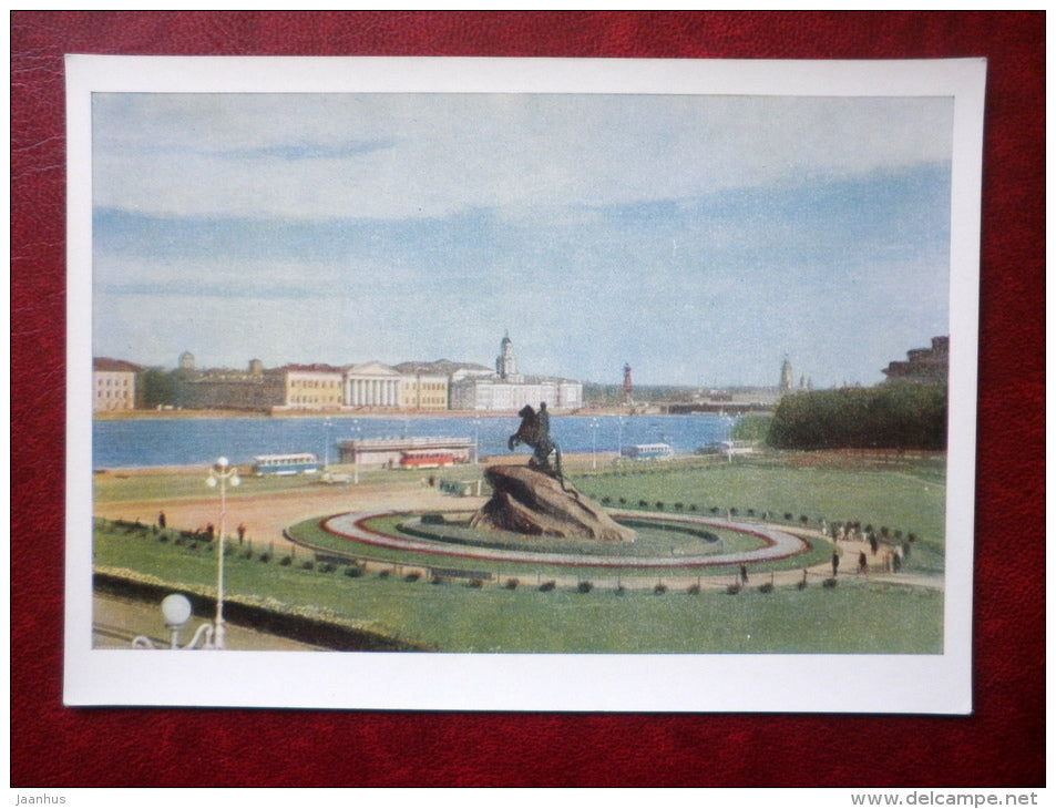 Decembrists Square with monument to Peter I - St. Petersburg - Leningrad  - 1960 - Russia USSR - unused - JH Postcards