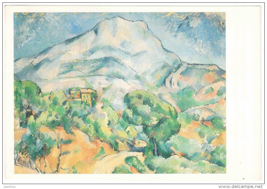 painting by Paul Cezanne - Mont Sainte-Victoire - large format card - Impressionism - french art - unused - JH Postcards