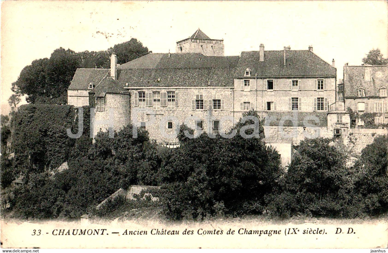 Chaumont - Ancien Chateau des Comtes de Champagne - castle - 33 - old postcard - 1929 - France - used - JH Postcards