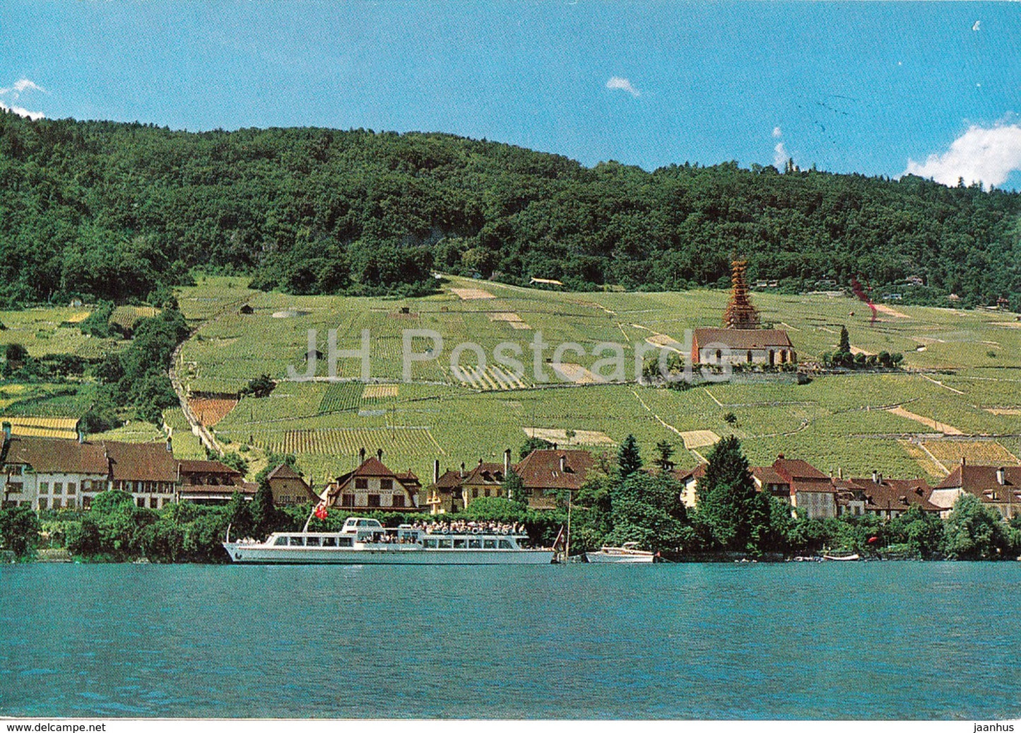 Hotel Restaurant Lariau - Ligerz am Bielersee  - ship - Switzerland - unused - JH Postcards