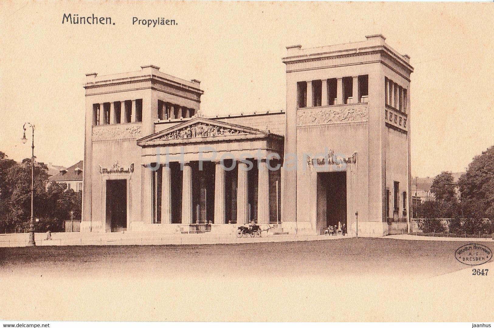 Munchen - Propylaen - Munich - 2647 - old postcard - Germany - unused - JH Postcards