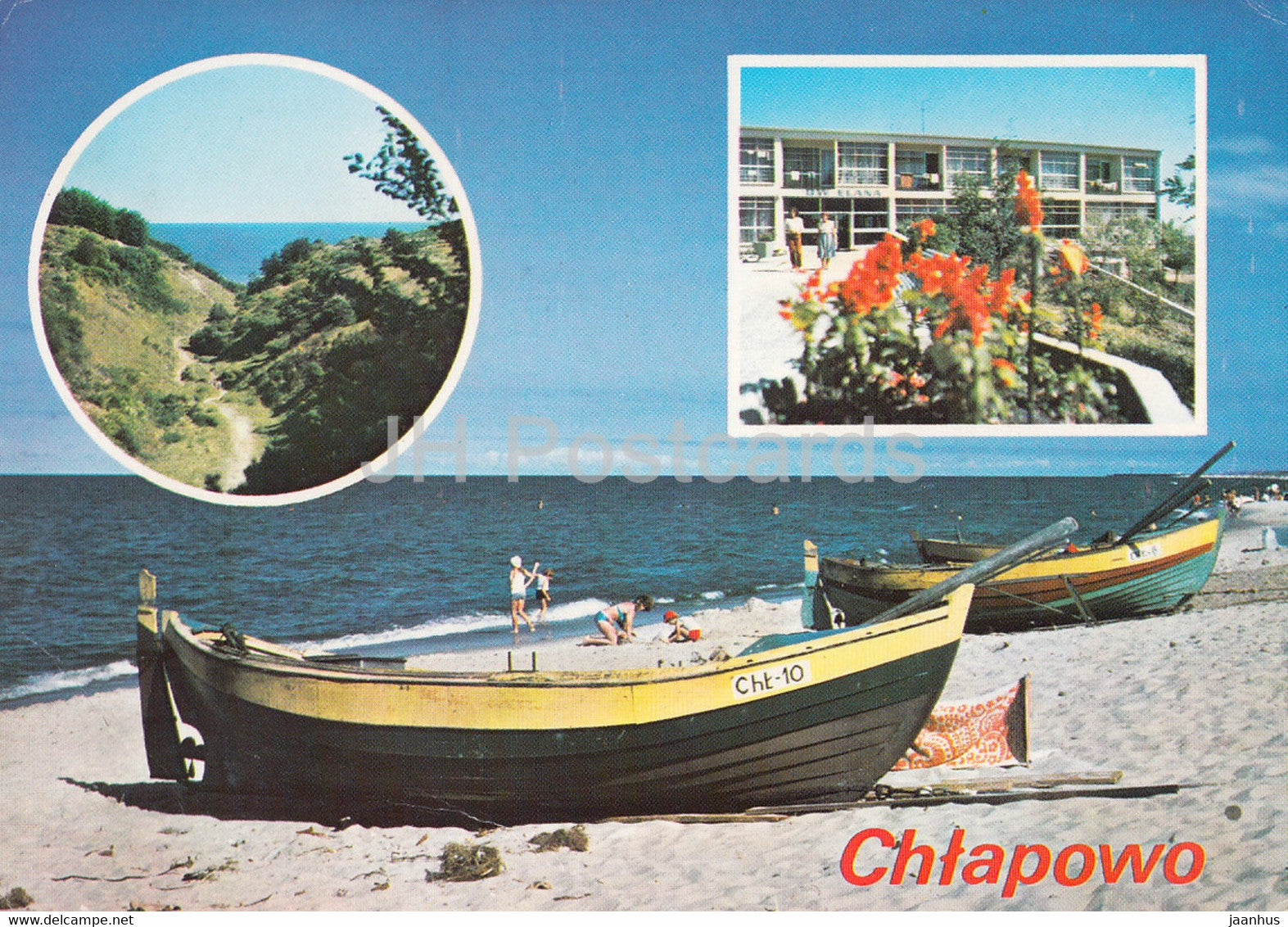 Chlapowo - fishing boat - beach - Poland - used - JH Postcards