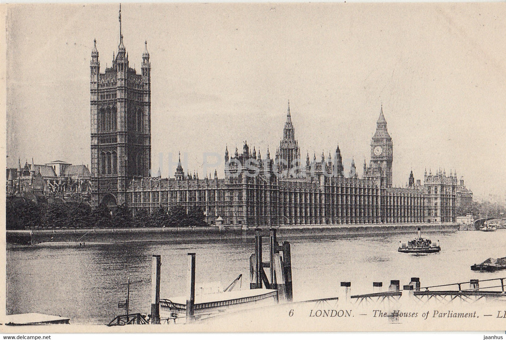 London - The Houses of Parliament - 6 - LL - old postcard - England - United Kingdom - unused - JH Postcards