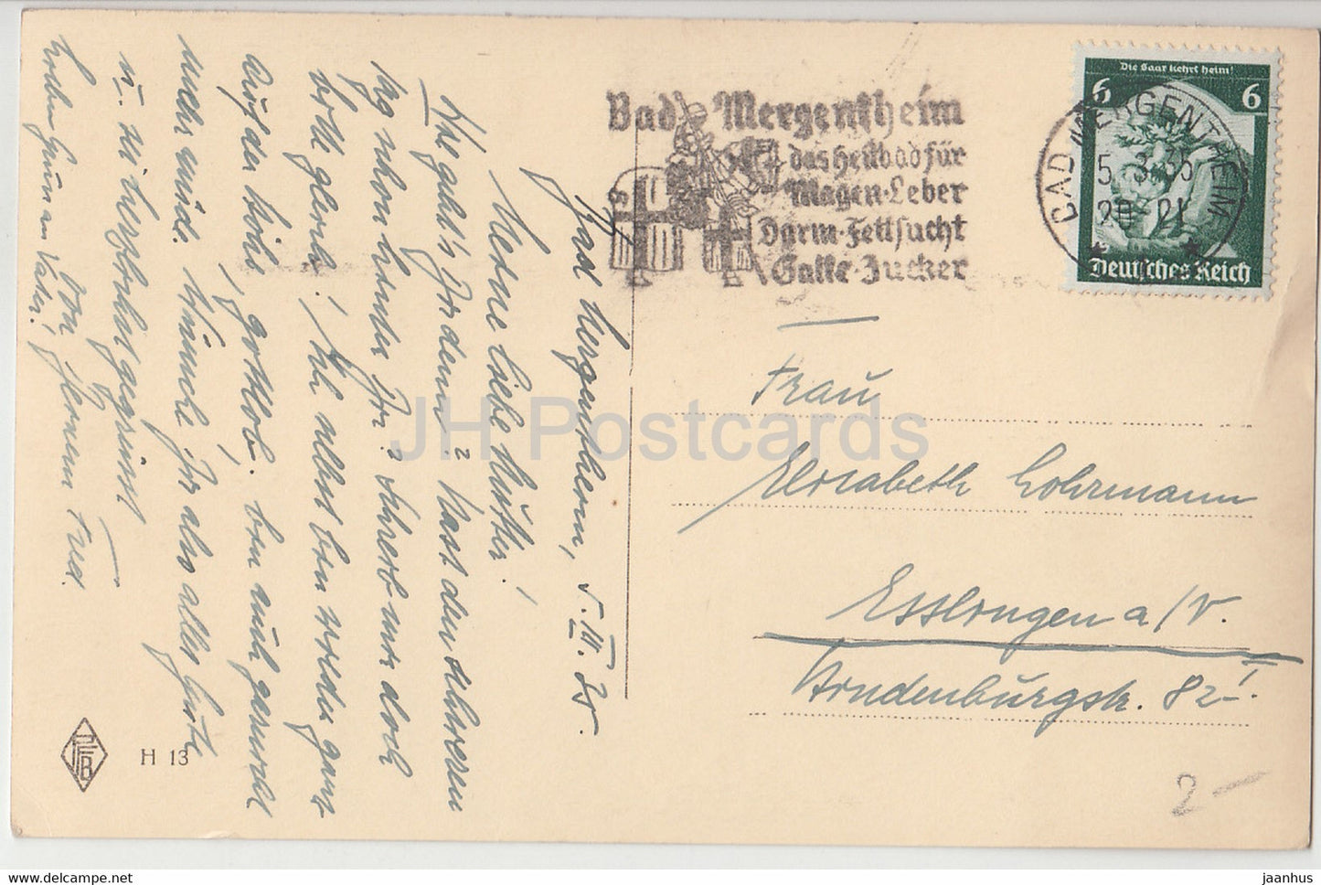 Wachholder - PFB - old postcard - 1935 - Germany - used