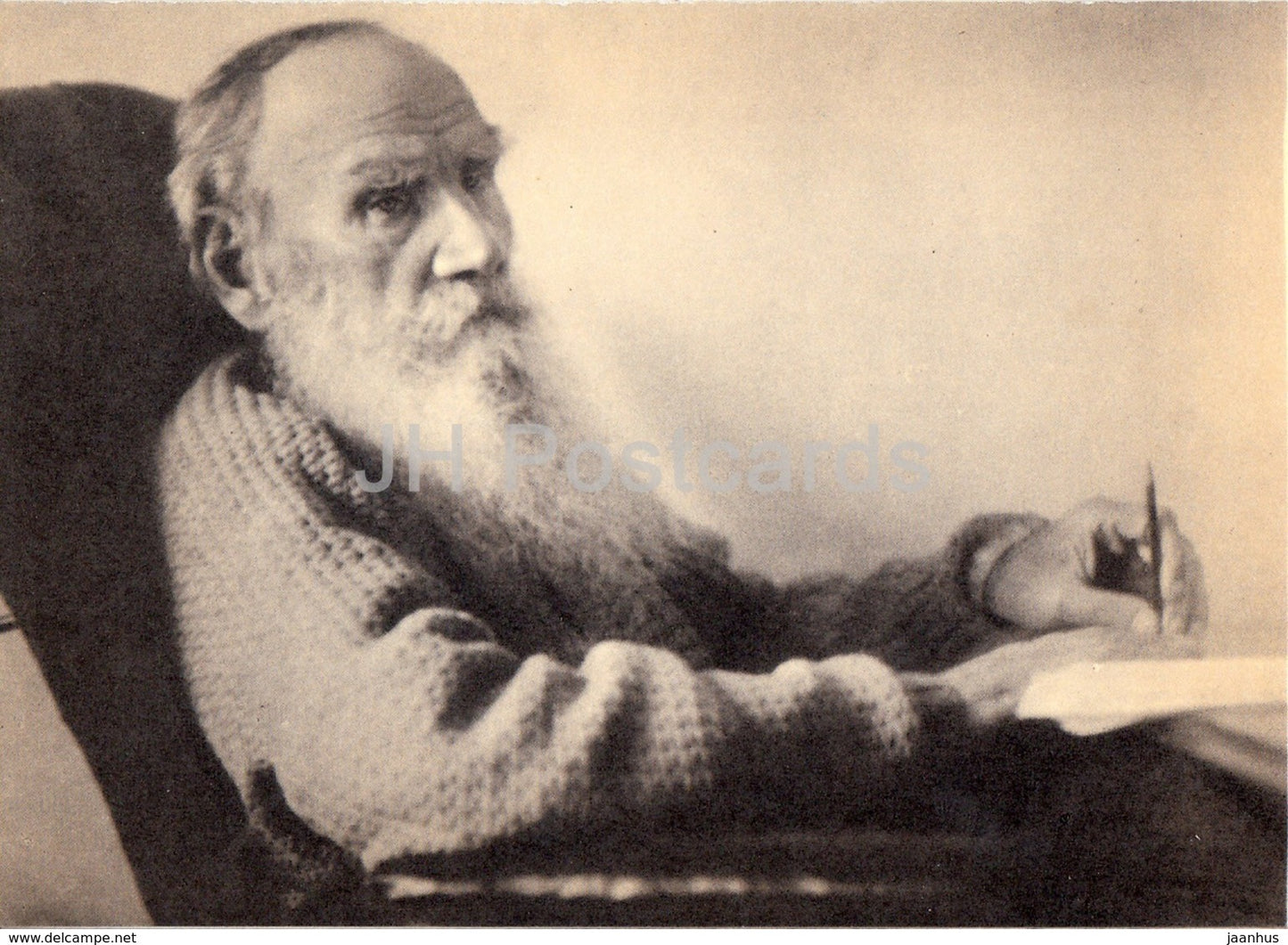 Russian Writer Leo Tolstoy - 80th birthday 1908 - 1970 - Russia USSR - unused - JH Postcards