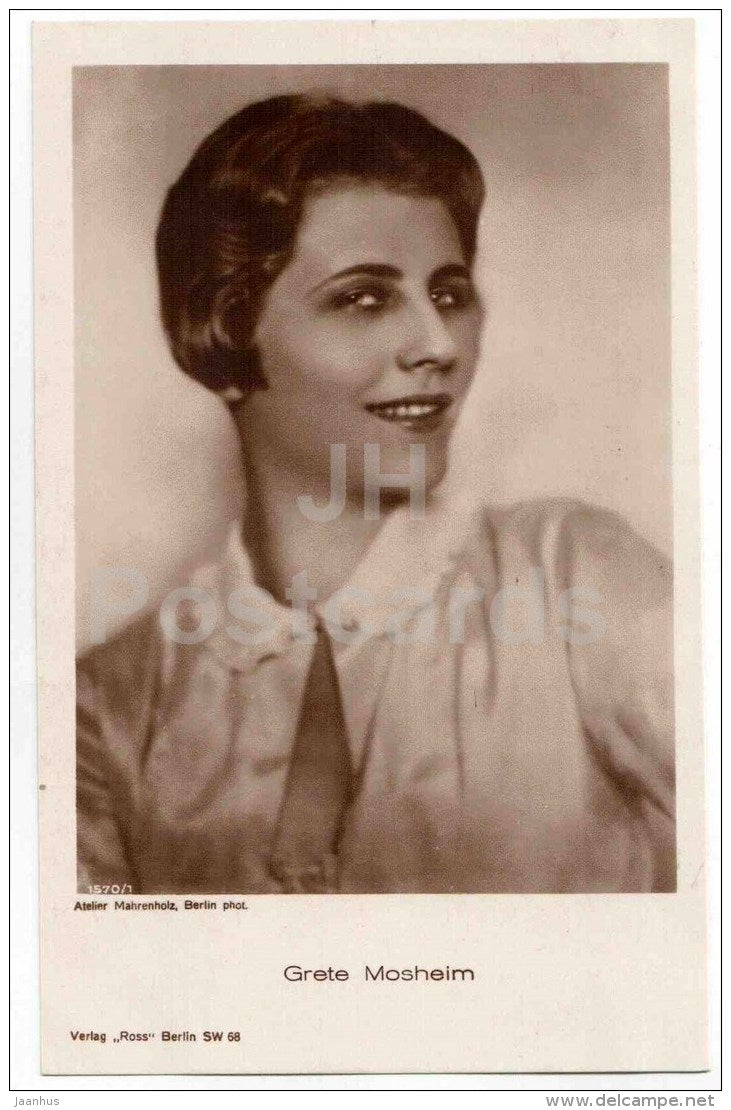 Grete Mosheim - movie actress - film - 1570/1 - old postcard - Germany - unused - JH Postcards