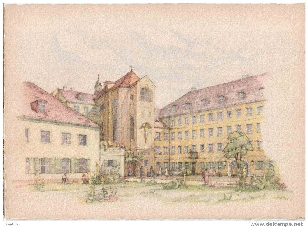 München - Neugestaltung der Hofe der Johann-Nepomuk kirche - church - Germany - ungelaufen - JH Postcards