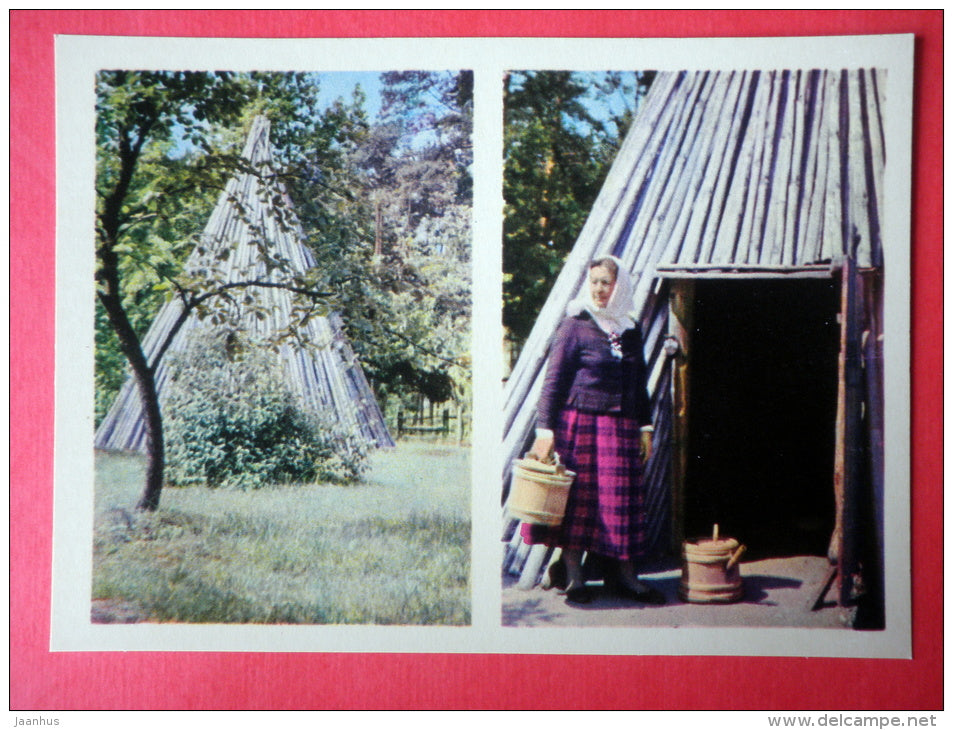 Summer Hut for Cooking from Vidzeme - The Ethnographic Open-Air Museum - Latvia USSR - unused - JH Postcards