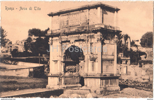 Roma - Rome - Arco di Tito - ancient - old postcard - Italy - unused - JH Postcards