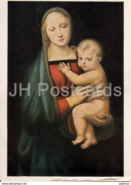 painting by Raphael Santi - Madonna Granduca - Italian art - Germany DDR - unused - JH Postcards