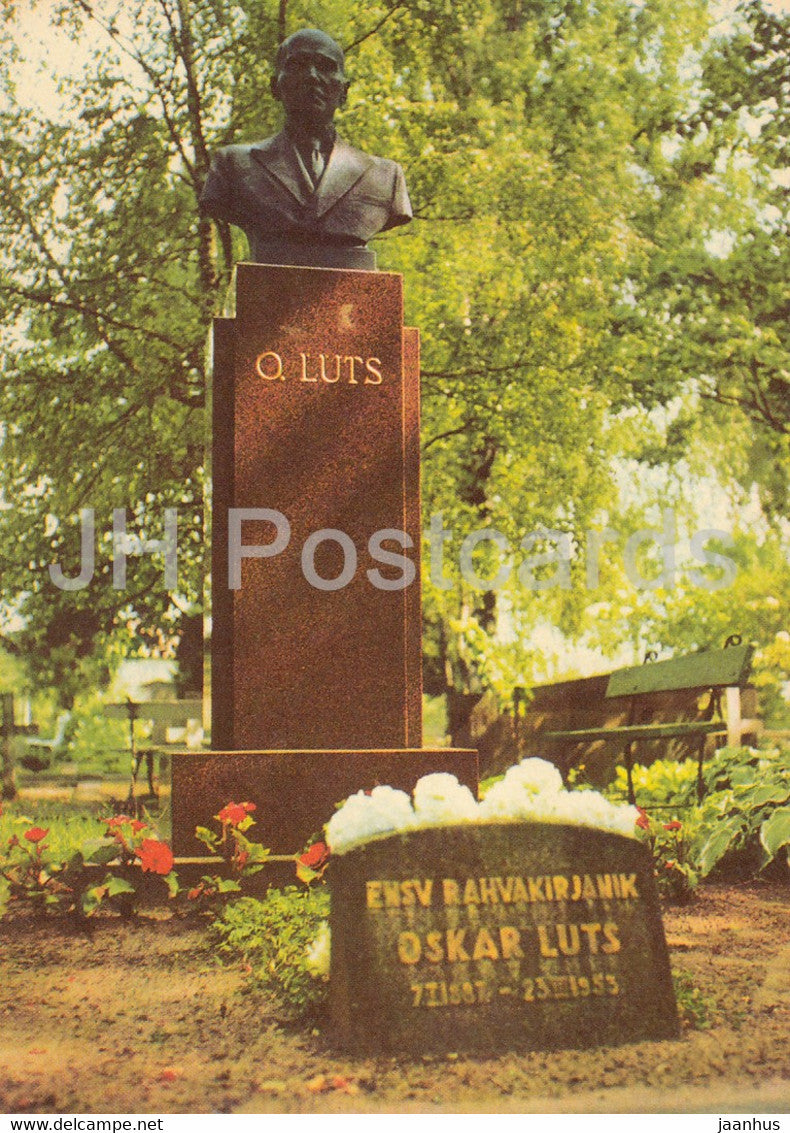 Estonian writer Oskar Luts - tombstone - 1978 - Estonia USSR - unused - JH Postcards