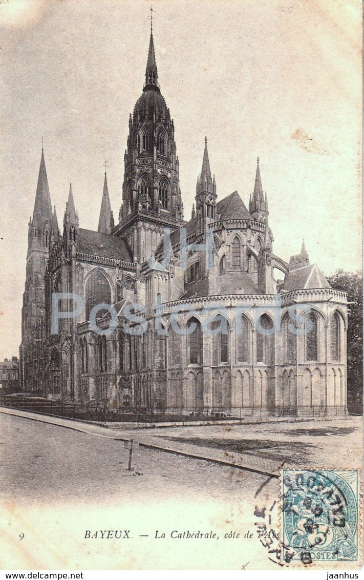 Bayeux - La Cathedrale cote de l'Abside - cathedral - 9 - old postcard - France - used - JH Postcards