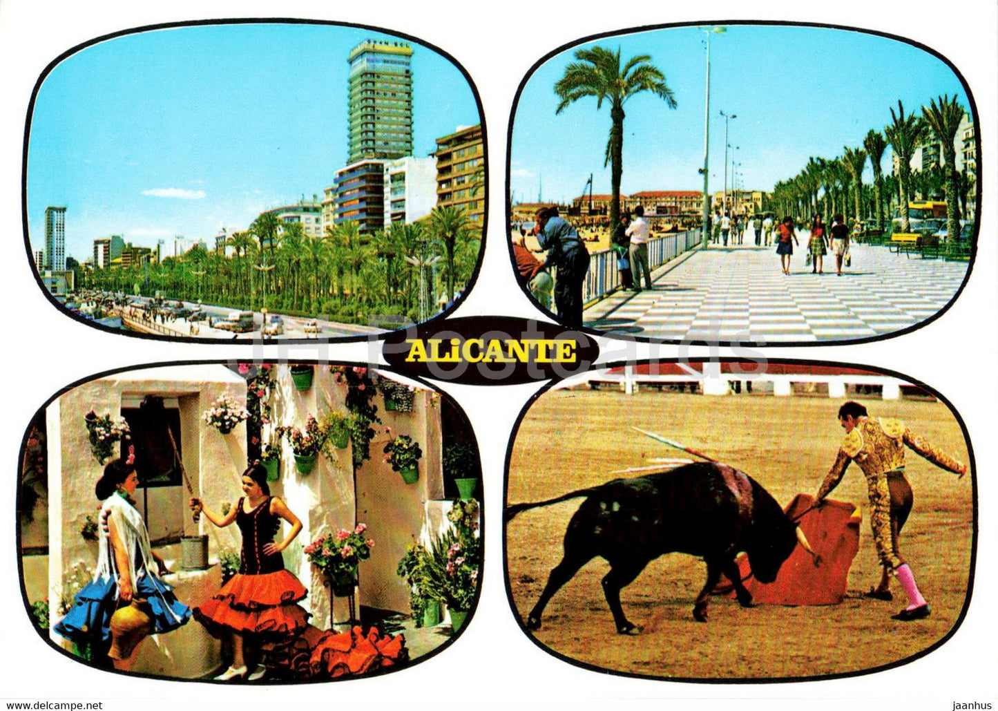 Alicante - streets - bullfighting - multiview - 41 - Spain - unused - JH Postcards