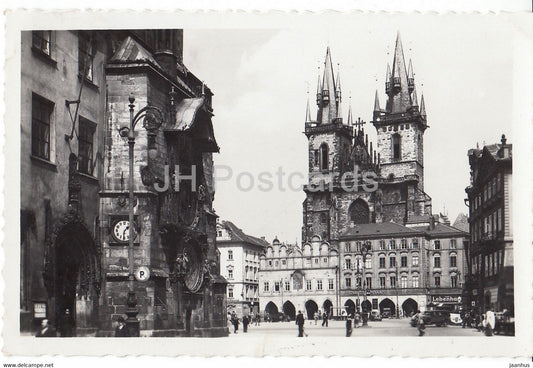 Praha - Prague - Staromestske Nam - The Town Square - 105 - old postcard - 1938 - Czechoslovakia - Czech Republic - used - JH Postcards