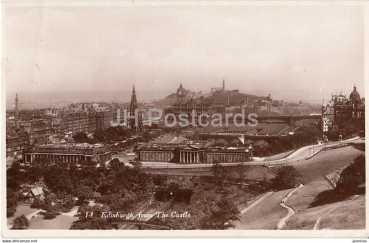 Edinburgh from the Castle - 14 - old postcard - Scotland - United Kingdom - unused - JH Postcards