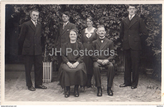 women and men - group photo - old postcard - Germany -  unused - JH Postcards