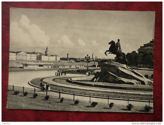 Leningrad - St. Petersburg - Decembrists Square - Monument to Peter I - 1959 - Russia - USSR - unused - JH Postcards