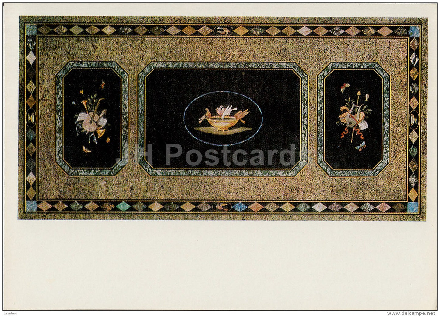 Table-top: Pliny´s Doves - Florentine Mosaic - Italian art - 1974 - Russia USSR - unused - JH Postcards