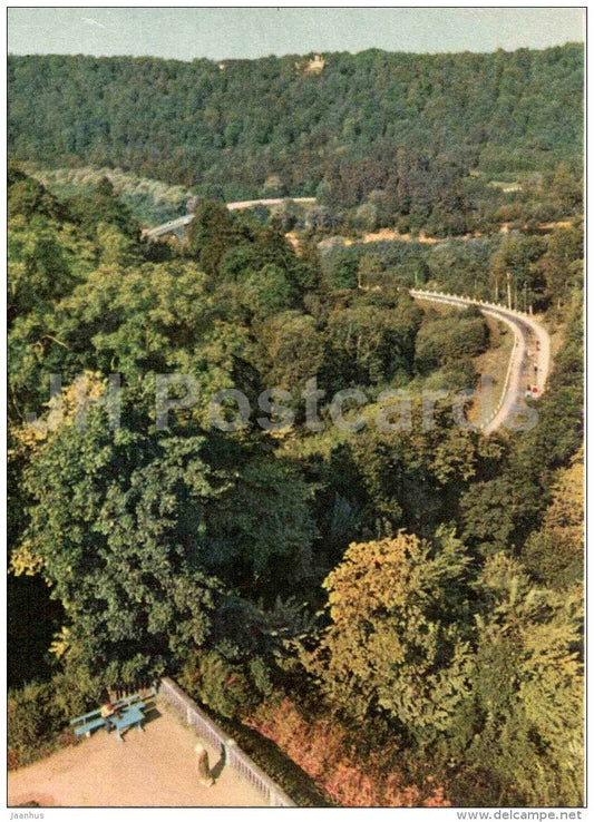 view of the Gauja valley - Sigulda views - 1963 - Latvia USSR - unused - JH Postcards