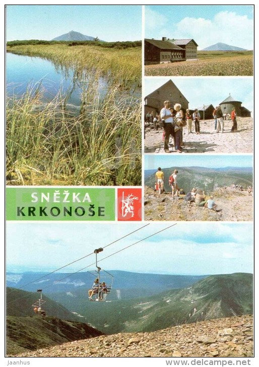 Snezka mountain - Krkonose - cable car - Czechoslovakia - Czech - unused - JH Postcards