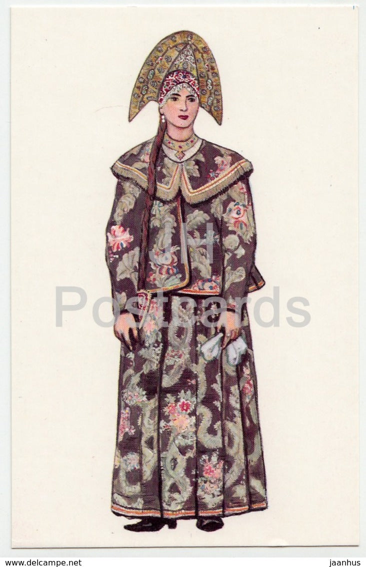 Woman Sunday Clothes - Kostroma Province - Russian Folk Costumes - 1969 - Russia USSR - unused - JH Postcards