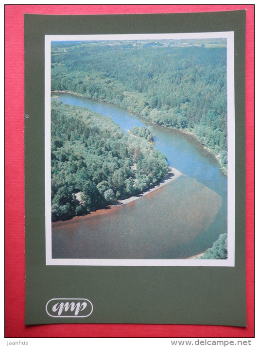 The Gauja river near Cesis - Gauja National Park - 1981 - Latvia USSR - unused - JH Postcards