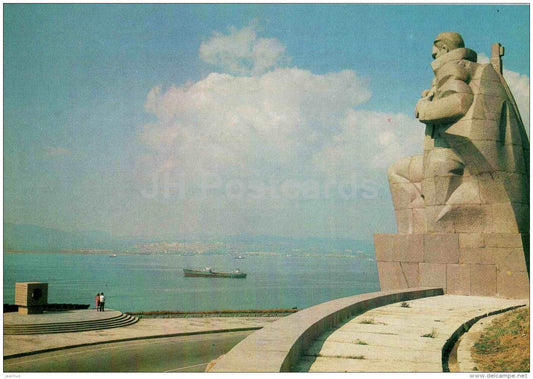 monument - ensemble - in memory of sunken ships of the Black Sea Fleet 1918 - Novorossiysk - 1983 - Russia USSR - unused - JH Postcards