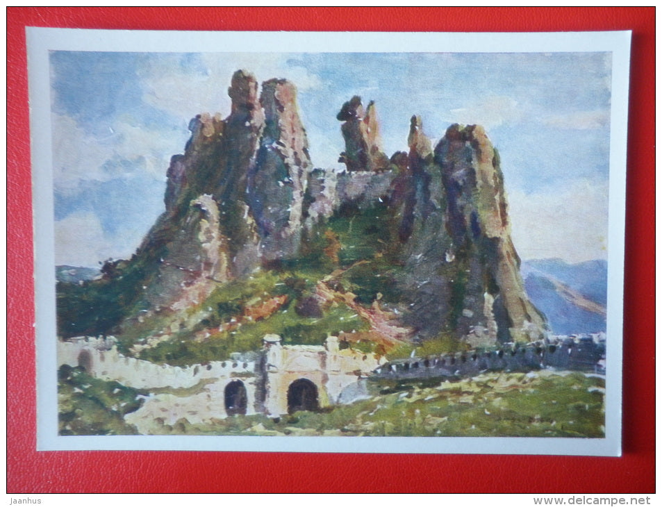 painting by Krum Dzhakov . Belogradchik Fortress - Bulgaria - 1964 - Russia USSR - unused - JH Postcards