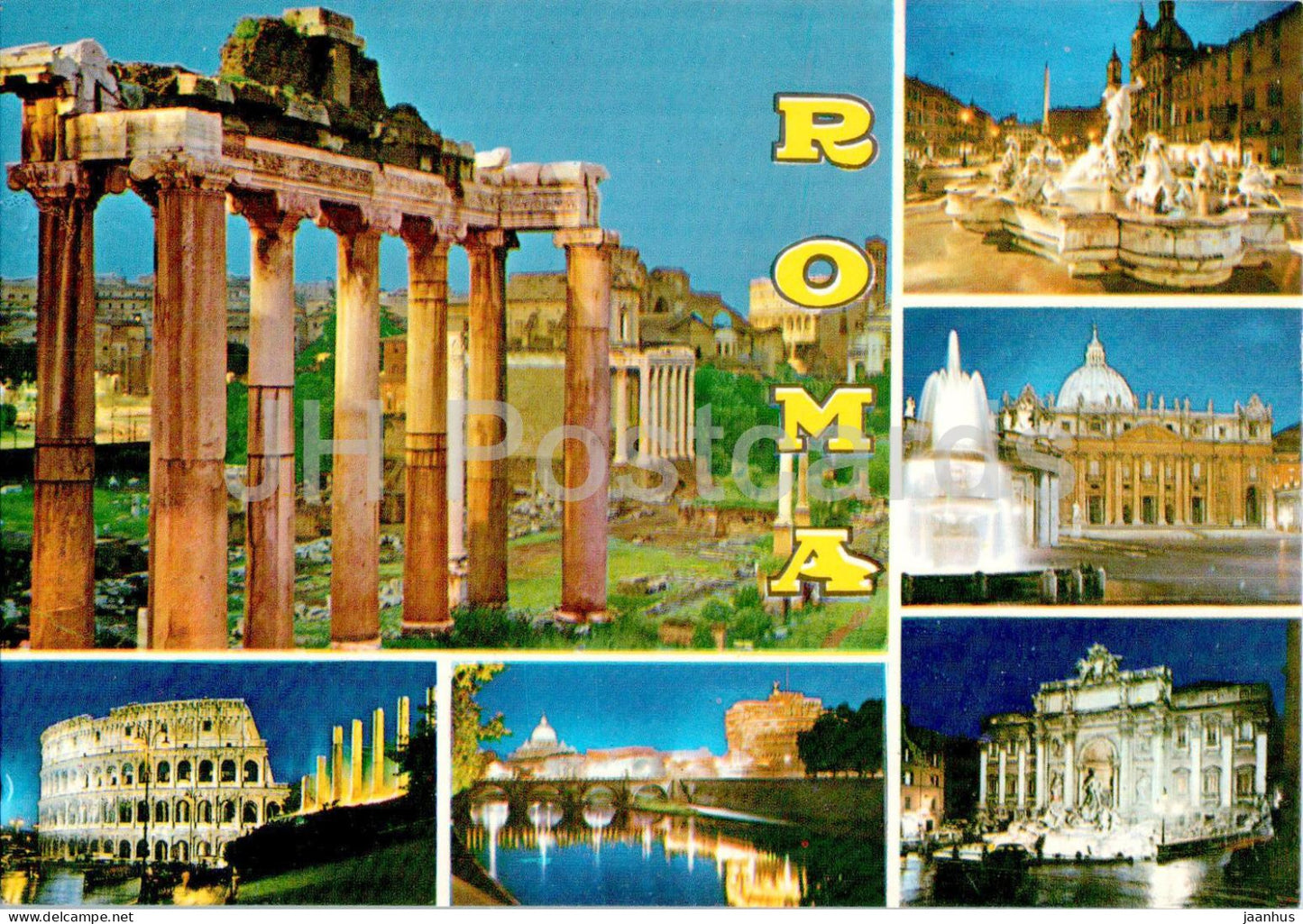 Roma - Rome - Colosseum - Trevi Fountain - multiview - 483 - Italy - used - JH Postcards