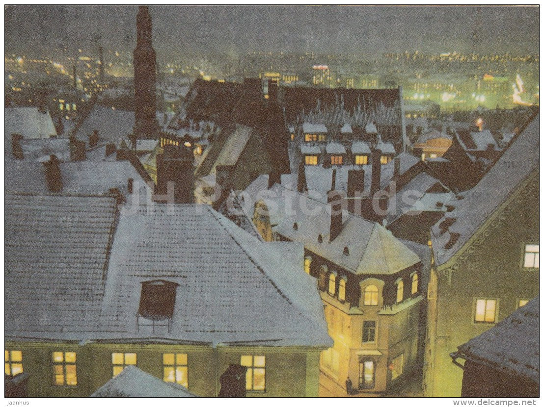 Tallinn on a Winter Night - Tallinn - 1971 - Estonia USSR - unused - JH Postcards