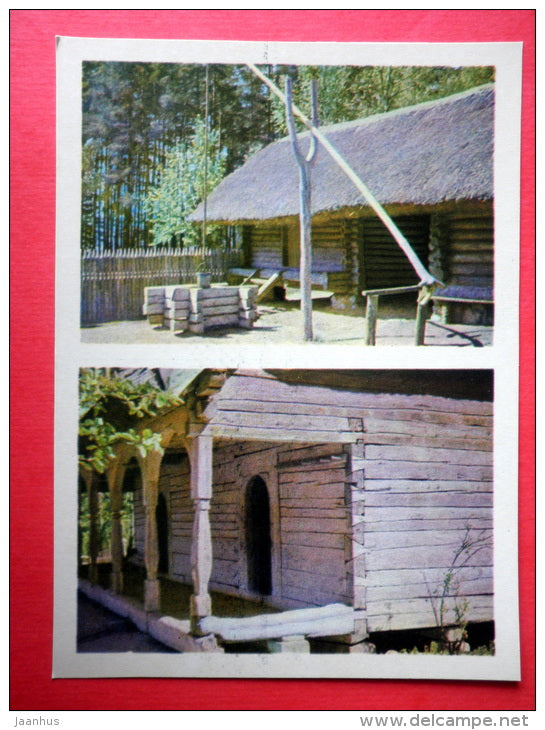 Shed from Kurzeme - Outhouse from Latgale - The Ethnographic Open-Air Museum - Latvia USSR - unused - JH Postcards